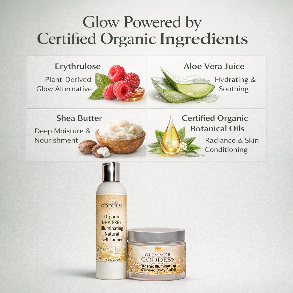 Best Organic DHA-Free Self Tanner + Bronzing Shimmer Bundle - Image 4