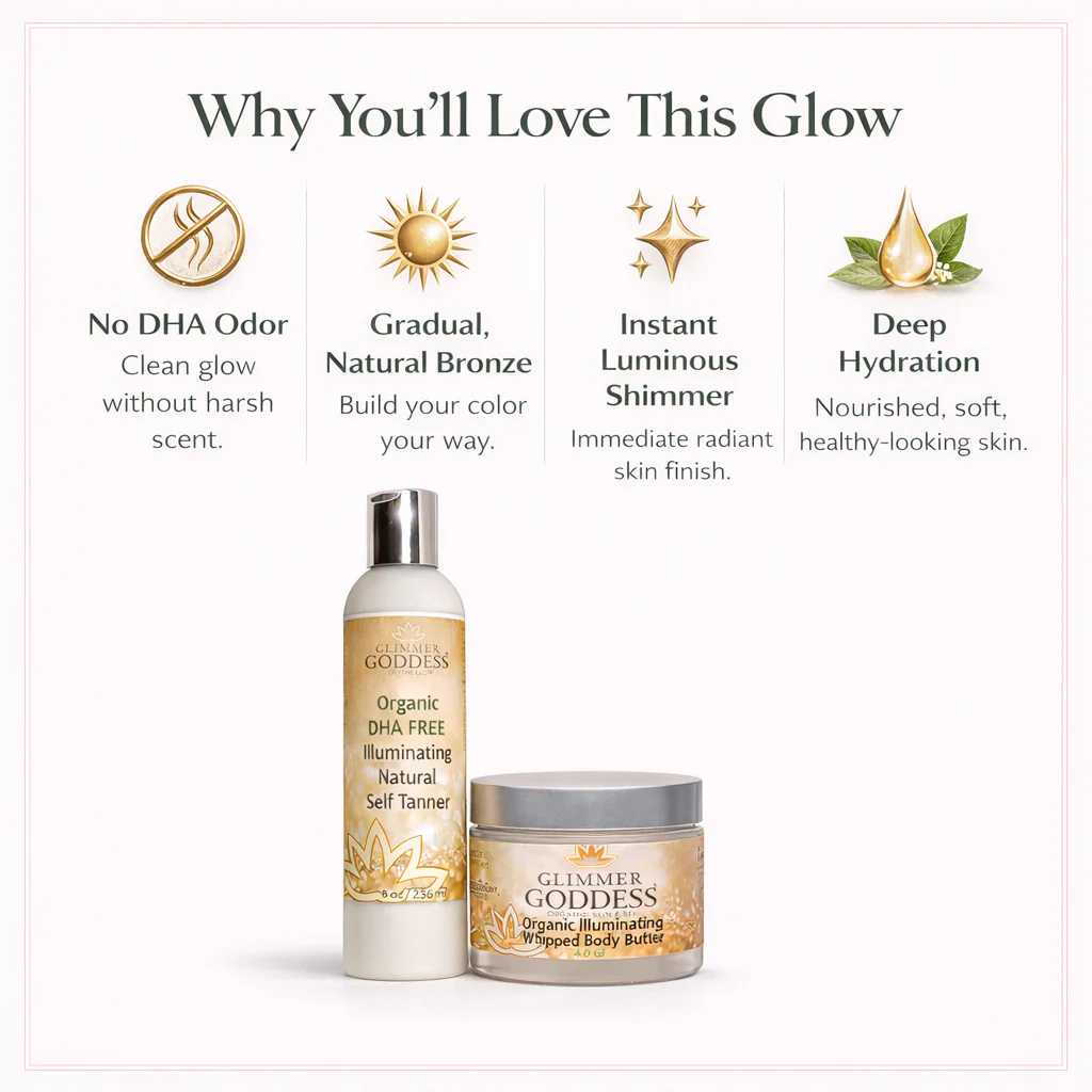 Best Organic DHA-Free Self Tanner + Bronzing Shimmer Bundle - Image 5