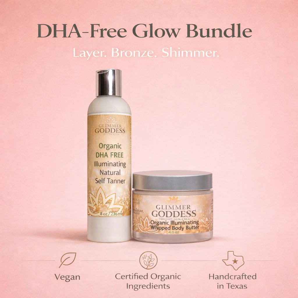 Best Organic DHA-Free Self Tanner + Bronzing Shimmer Bundle - Image 6