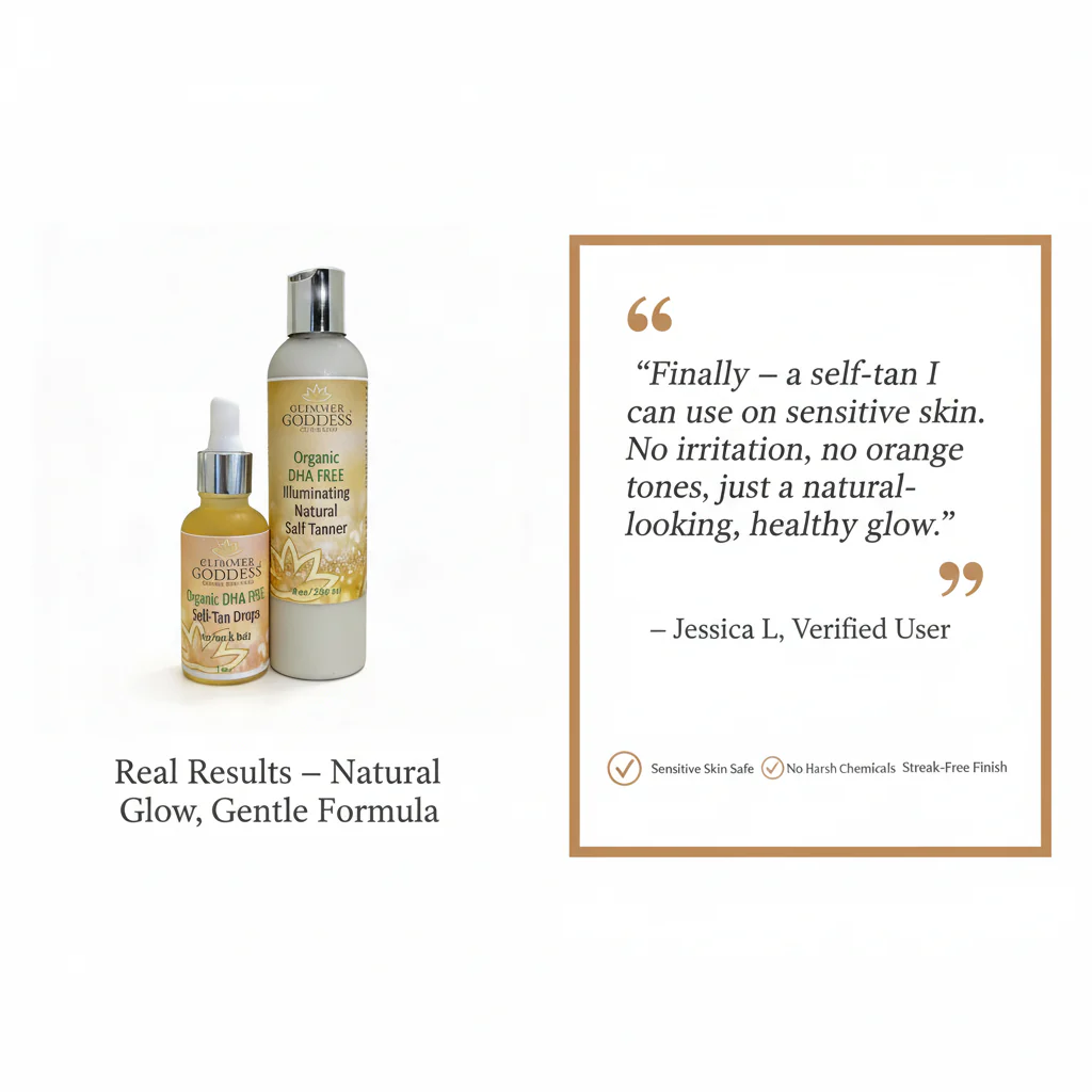 DHA-Free Self Tanner Bundle – Lotion + Drops for Natural Glow Without Smell or Orange Tones - Image 3