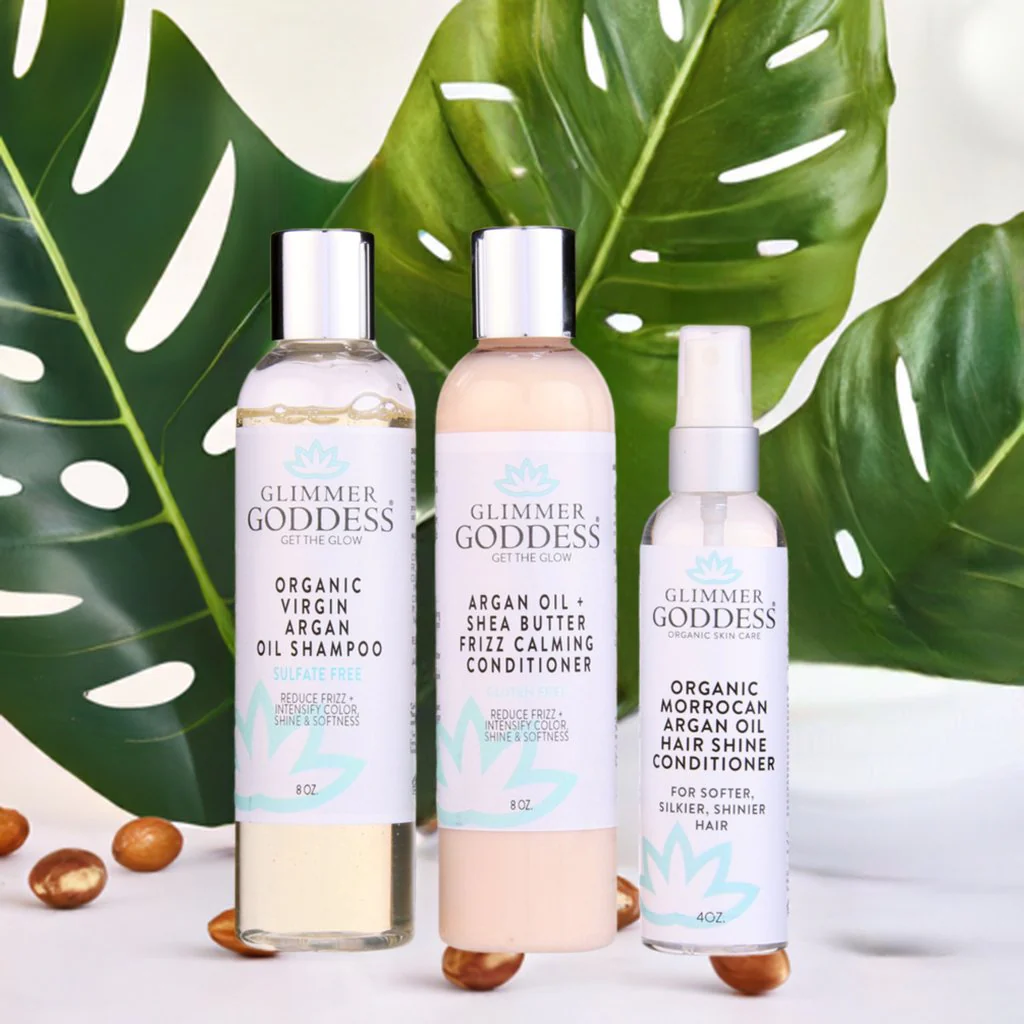 Organic Argan Oil Hair Treatment Trio – Hydrating 3-Step System - Image 3