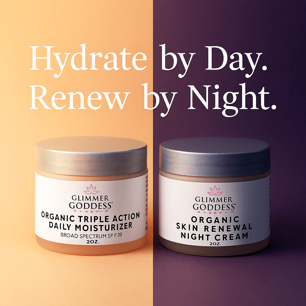 Organic Day & Night Duo – Triple Action SPF 30 Moisturizer + Skin Renewal Night Cream Bundle - Image 2