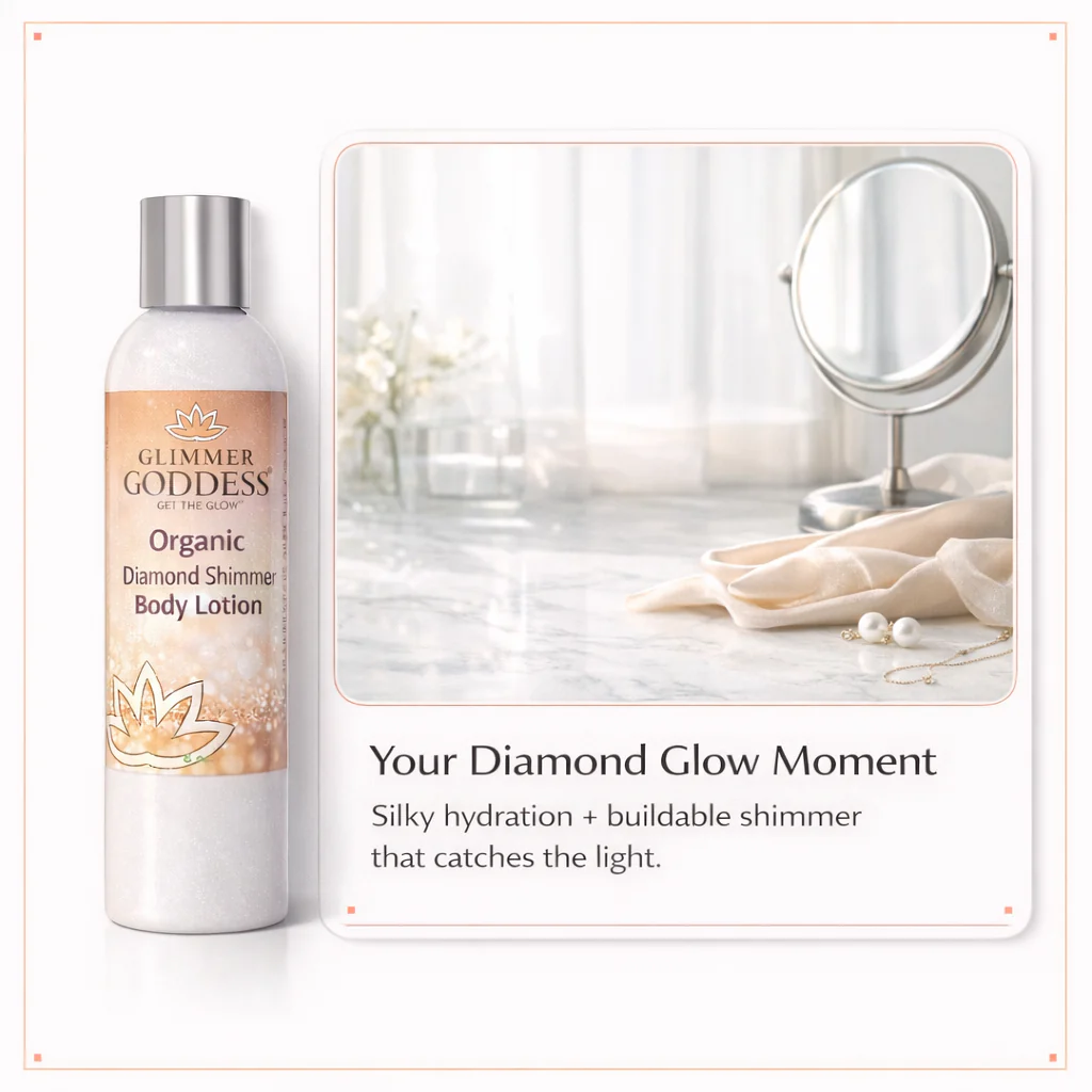 Organic Diamond Shimmer Body Lotion – Buildable Luminous Glow - Image 6