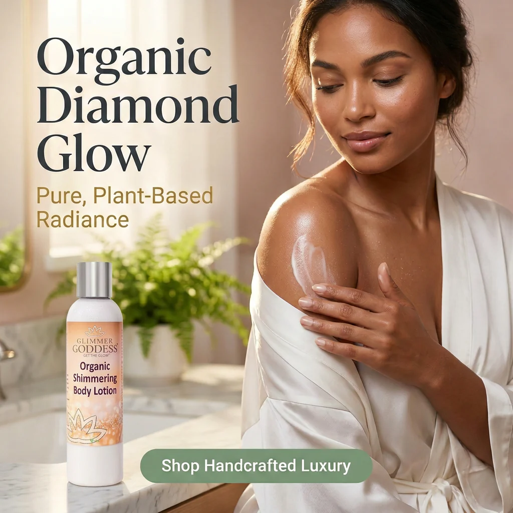 Organic Diamond Shimmer Body Lotion – Buildable Luminous Glow - Image 8