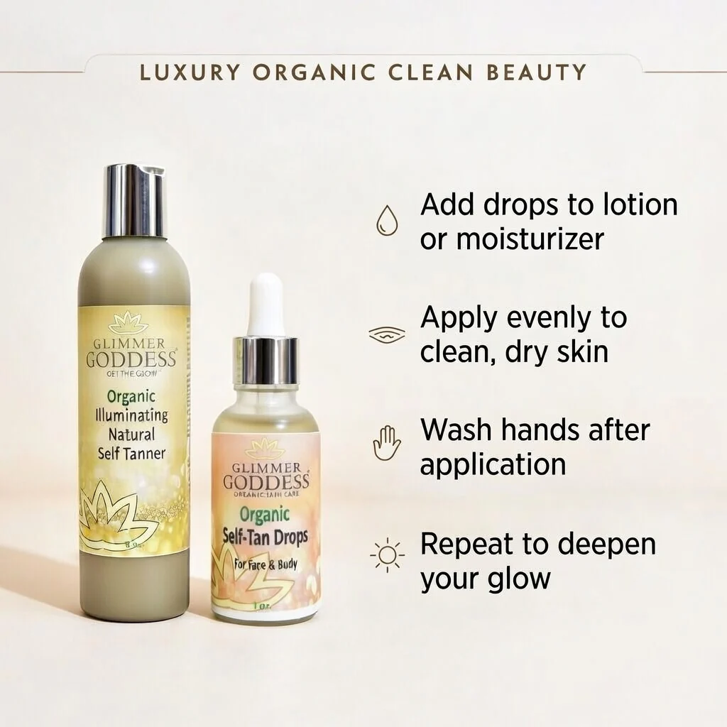 Organic Self Tanner & Self Tan Drops Bundle – Natural Sunless Tanning Kit - Image 4