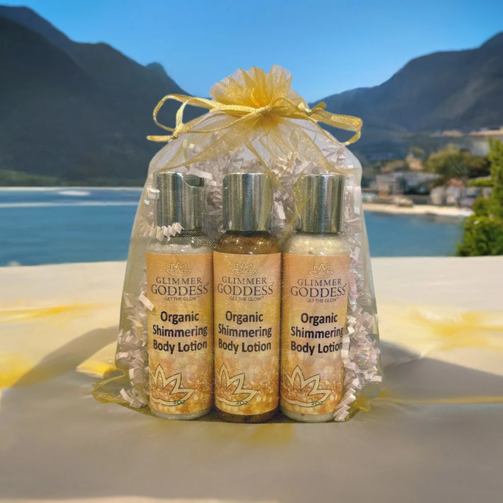 Organic Shimmer Body Lotion Travel Size Gift Set - Image 10