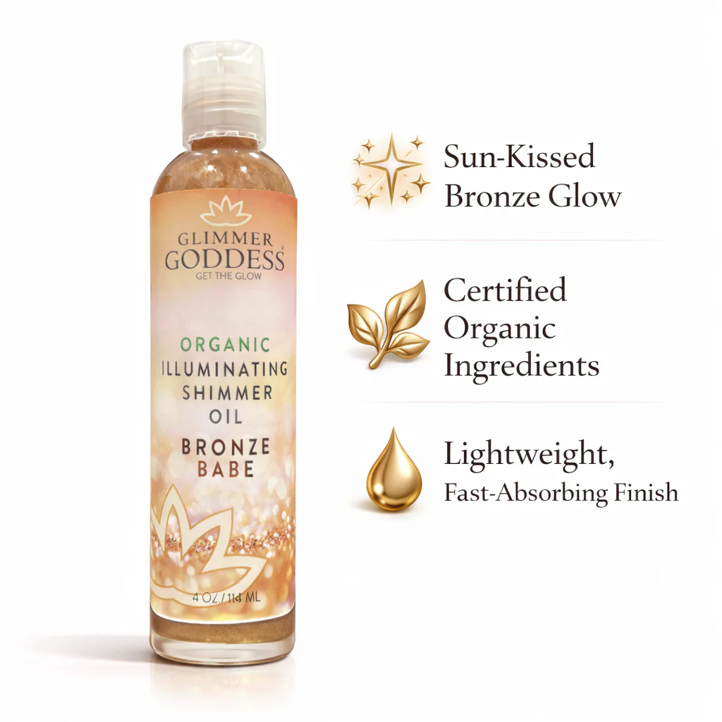 Organic Shimmer Oil โ Illuminating Body Oil in 5 Shades for Radiant Glow & Deep Hydration - Image 3