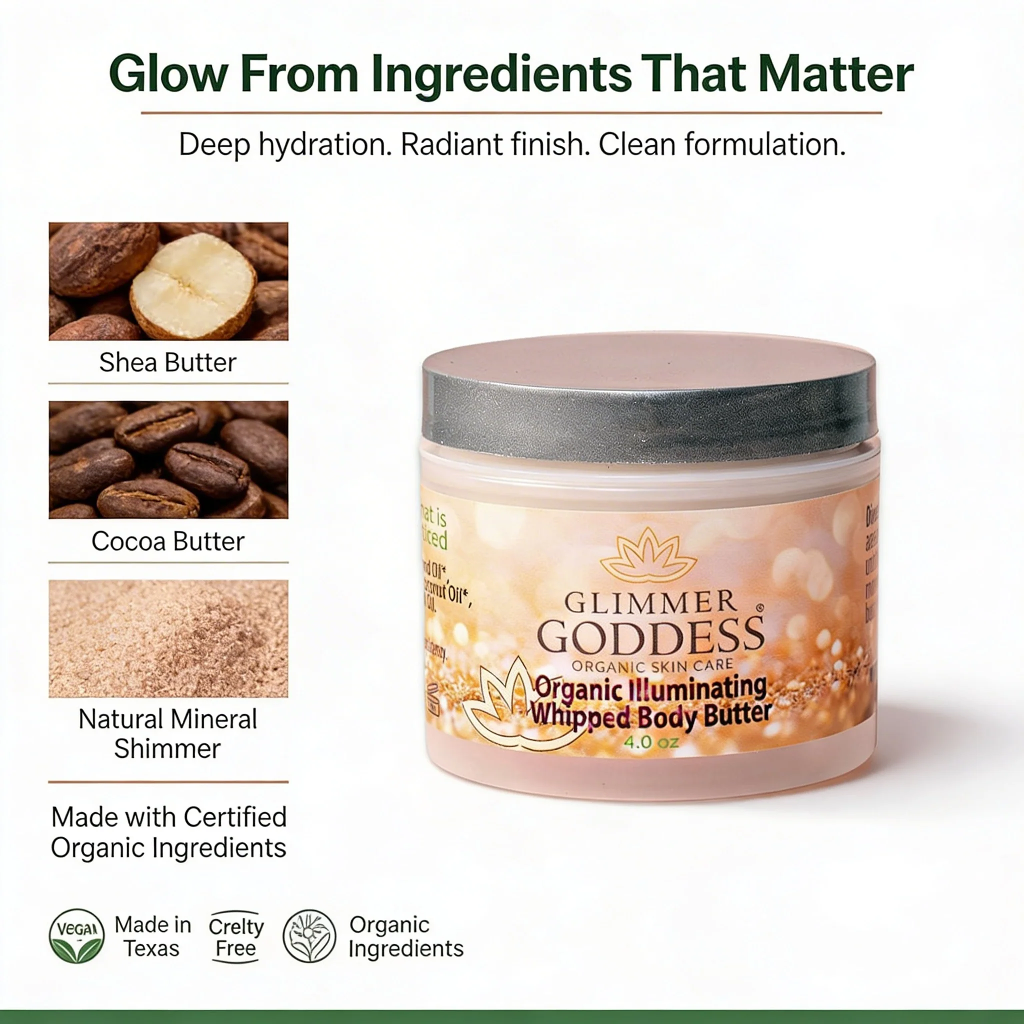 Organic Shimmering Body Butter – Radiant Glow + Deep Hydration - Image 5