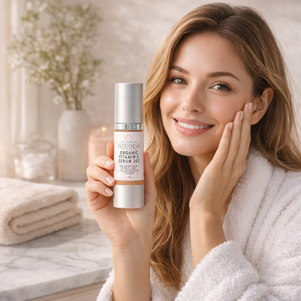 Organic Vitamin C Serum 20% – Brightening Treatment with Hyaluronic & Ferulic Acid - Image 3