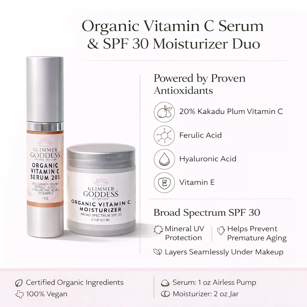 Organic Vitamin C Serum & SPF 30 Moisturizer Duo - Image 4